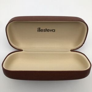 Illesteva Brown Leather Eyeglasses Sunglasses Hardshell Clamshell CASE ONLY